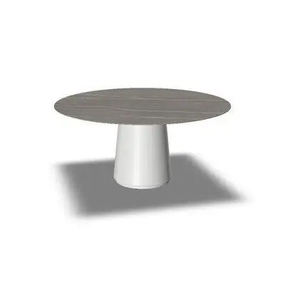 Mesa Dorik 160Cm Diametro, Alt. 74 Cm, Columna Central, Nivel. fenolico Pulpis Light Blanca