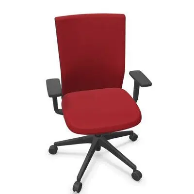 Silla Stay Respaldo Tex, Base-Marco Lumbar Negra, Brazo Pp Negro T85 Rojo