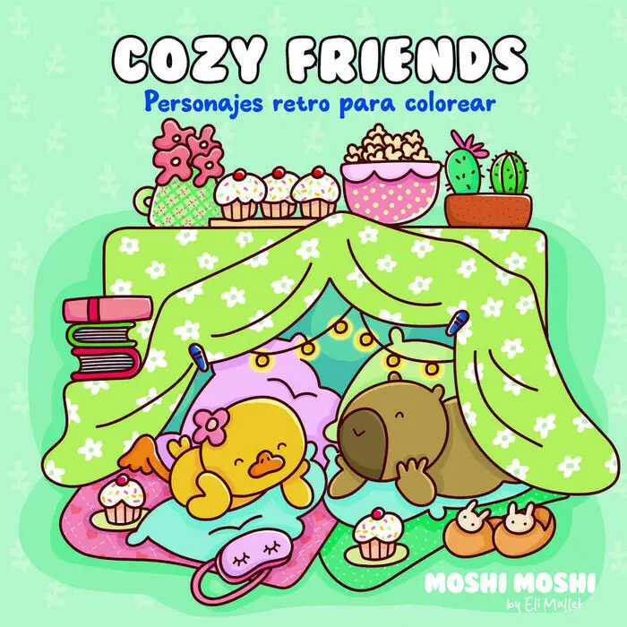Cozy Friends - Personajes Retro para Colorear (