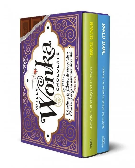 Estuche Dorado de Willy Wonka (Contiene: Charlie y la Fábrica de Chocolate y Cha